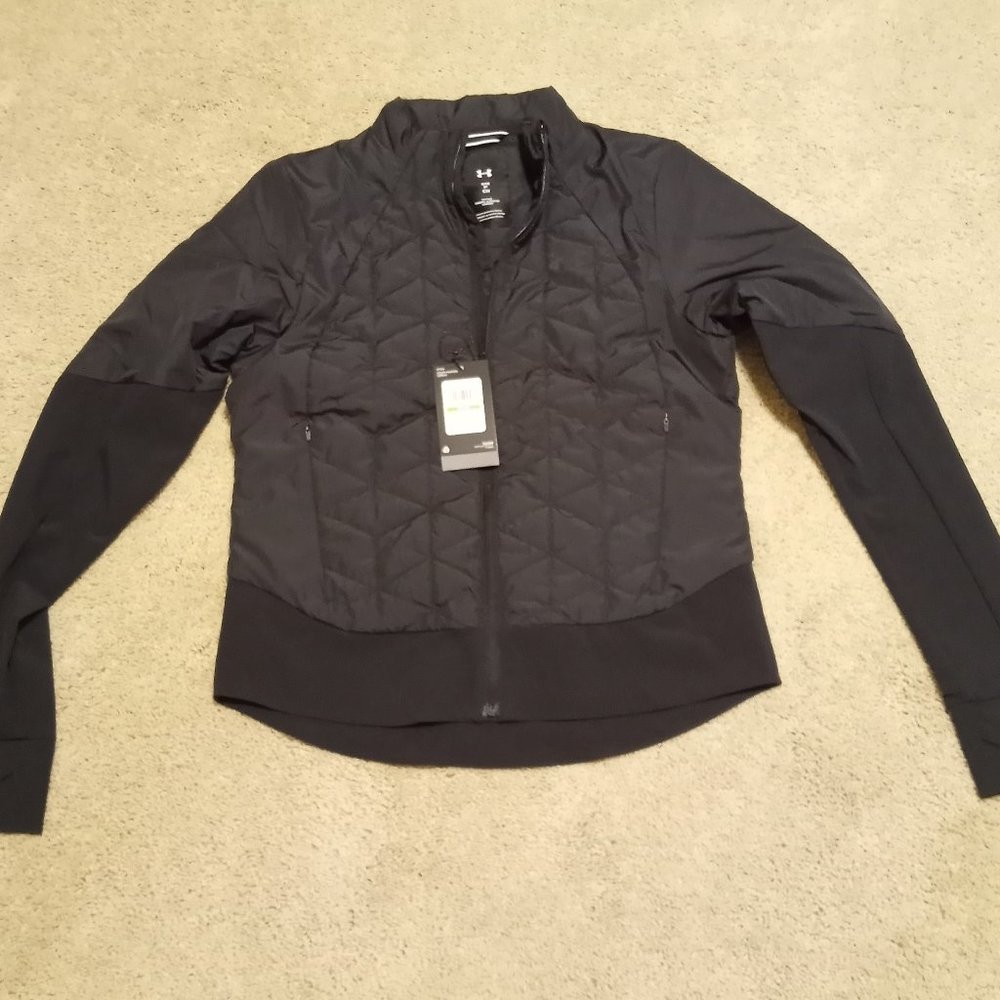 Women UA Storm ColdGear Reactor Run Hybrid Jacket Black 1355809-01 Size Small